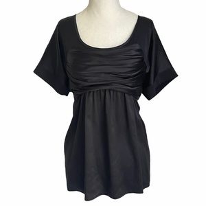 Yigal Azrouel 100% Silk Draped Empire Black Top 6